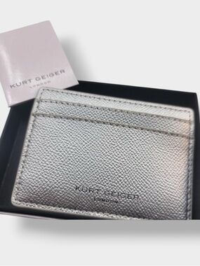 Kurt Geiger 🪢NIB Richmond Silver Leather Card Holder
